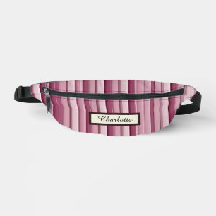 Pack Fanny personnalisé moderne rose mauve rayé