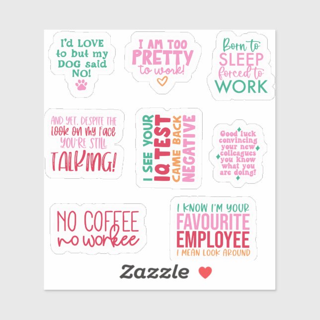 Pack Funny Office Arbeit Sticker Geschenke Mitarbe (Blatt)