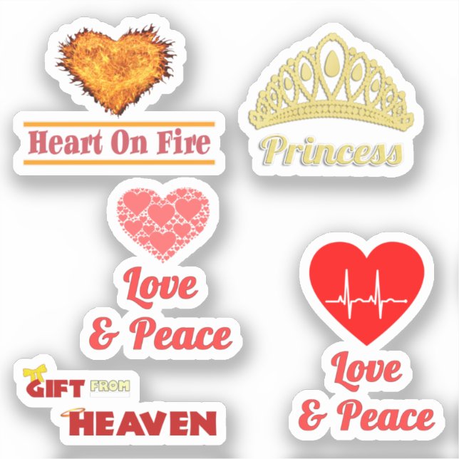 [Pack] Liebe & Leidenschaft Herz | Liebe und Fried Aufkleber (Vorderseite)
