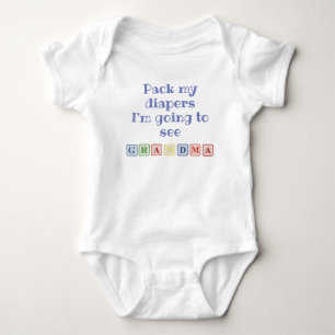 Pack meine Windeln, die ich gleich Oma Fun Quote s Baby Strampler