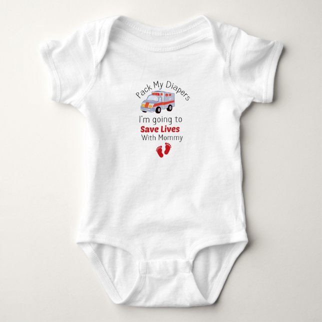 Pack meine Windeln, die ich jetzt mit Mama Rett. Baby Strampler (Vorderseite)