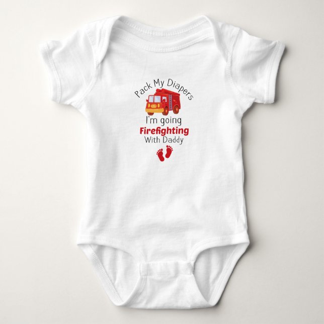 Pack meine Windeln, die ich mit Daddy feuern werde Baby Strampler (Vorderseite)