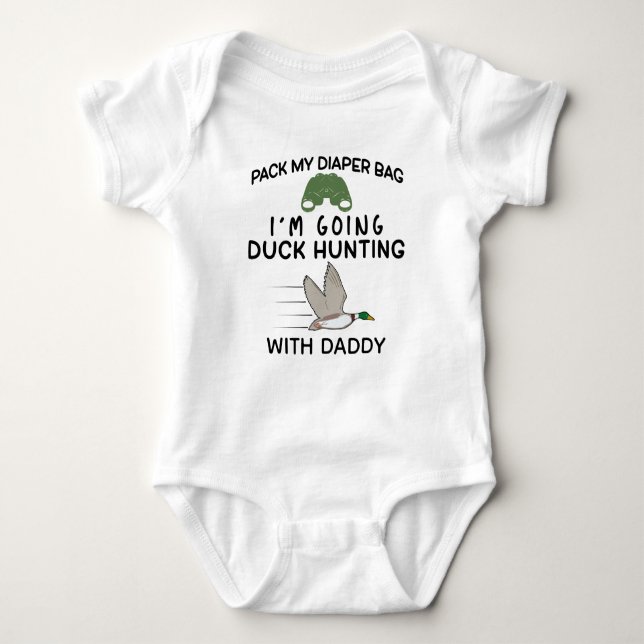 Pack meine Windeln, die ich mit Daddy jagen werde Baby Strampler (Vorderseite)