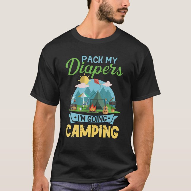 Pack meine Windeln, ich gehe Camping Kinder Novelt T-Shirt (Vorderseite)
