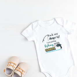 Pack meine Windeln Ich gehe mit Opa angeln Baby Strampler