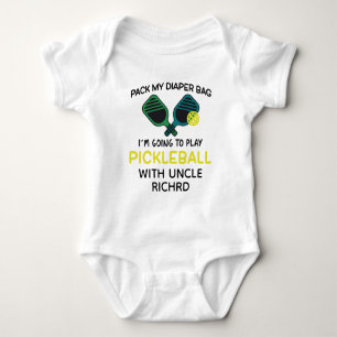 Pack meine Windeln, ich gehe Pickleball spielen mi Baby Strampler
