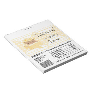 Pack mit Baby Shower Candy Bar Wrappers Gastgesche Notizblock