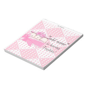 Pack mit Baby Shower Candy Bar Wrappers Gastgesche Notizblock