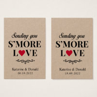 Pack of 100 No Hole S'more Love Premium Kraft Tags