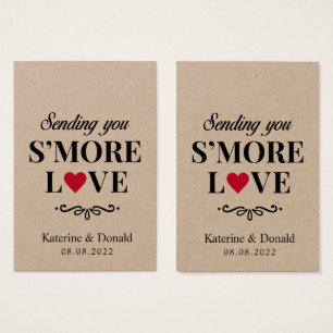 Pack of 100 No Hole S'more Love Premium Kraft Tags