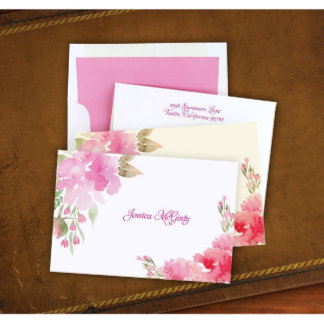 Pack of 24 Pretty in Pink Folded Note Cards