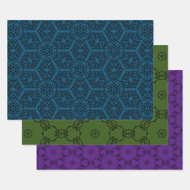 Pack papier noir violet bleu vert 2abc 572 (Lot)