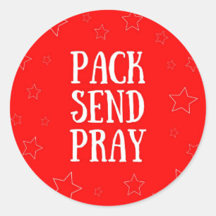 Pack Senden von Pray Stickern Runder Aufkleber