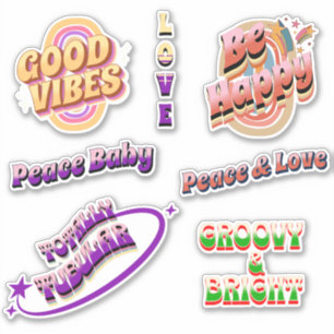 Pack Sticker Good Vibes super, Retro