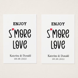 Pack von 100 No Hole S'more Liebe Moderne Tags