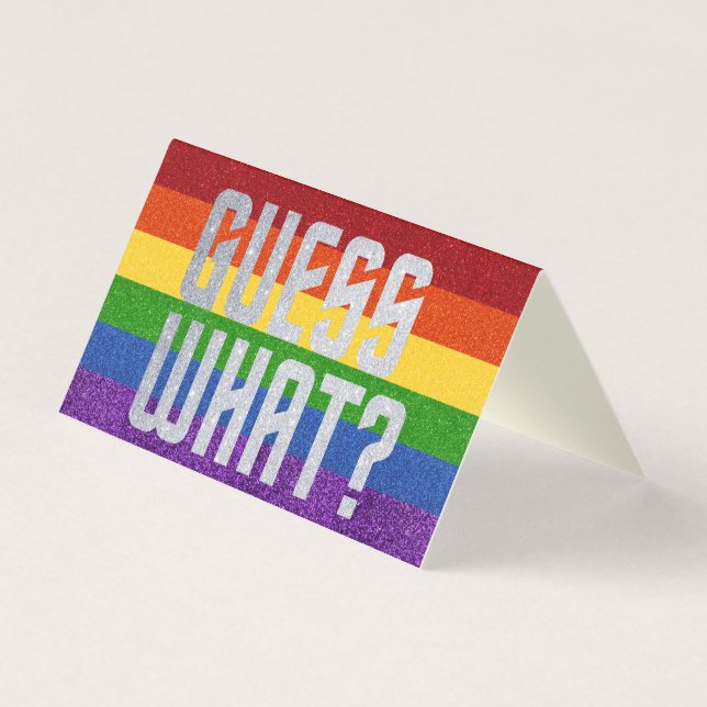 Pack von 25 LGBT Glitzer raten Sie was? Coming Out (Vorderseite)