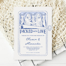 Packed with Love Hand Drawn Sardines Wedding Einladung