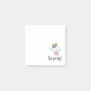 Packen Sie Ihr Gepäck und lass's go in den Urlaub Post-it Klebezettel