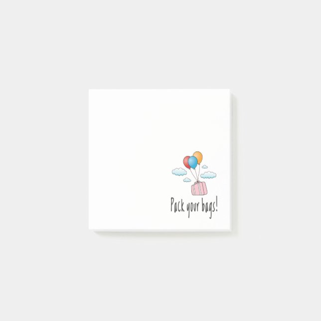 Packen Sie Ihr Gepäck und lass's go in den Urlaub Post-it Klebezettel (Vorderseite)