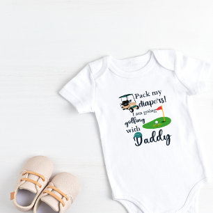 Packen Sie meine Windeln, die ich zum Golfspielen  Baby Strampler