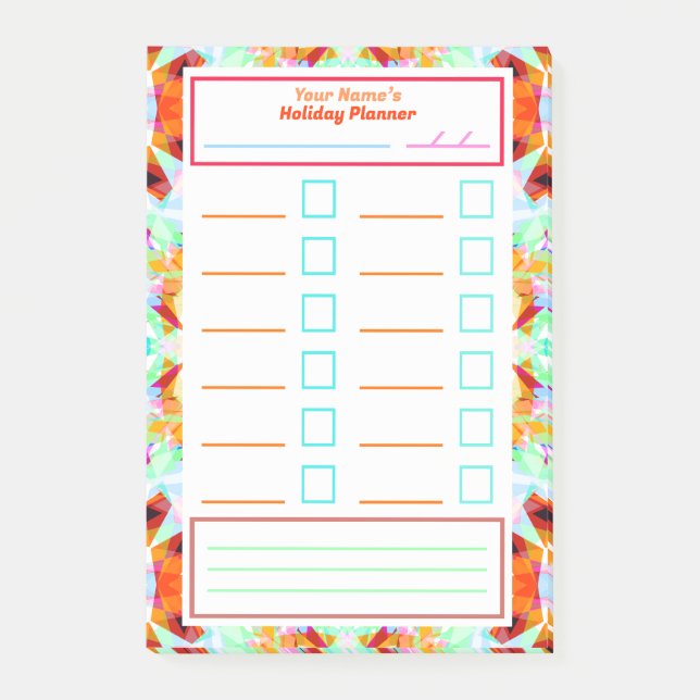 Packen von Holiday Task-Planern zur Auflistung von Post-it Klebezettel (Vorderseite)