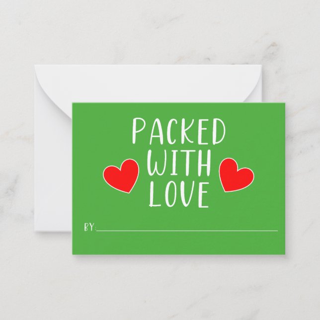 Packet mit Liebe-Flachnotierkarte Mitteilungskarte (Vorderseite)