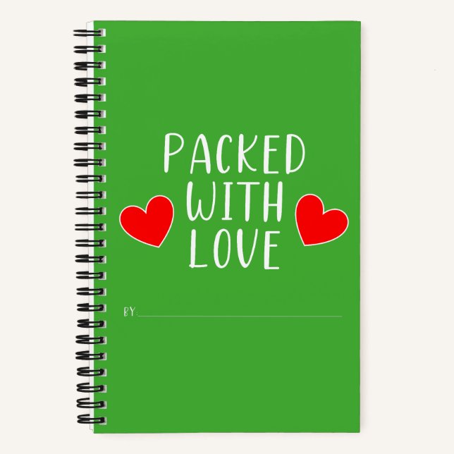 Packet mit Liebe Spiral Notebook Notizbuch (Vorderseite)
