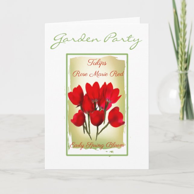 Packkarte für Wasserfarben-Tulip-Saatgut Karte (Vorderseite)