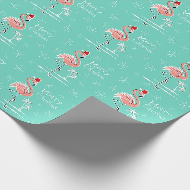 Packpapier der Weihnachtsflamingo-frohen (Ecke)