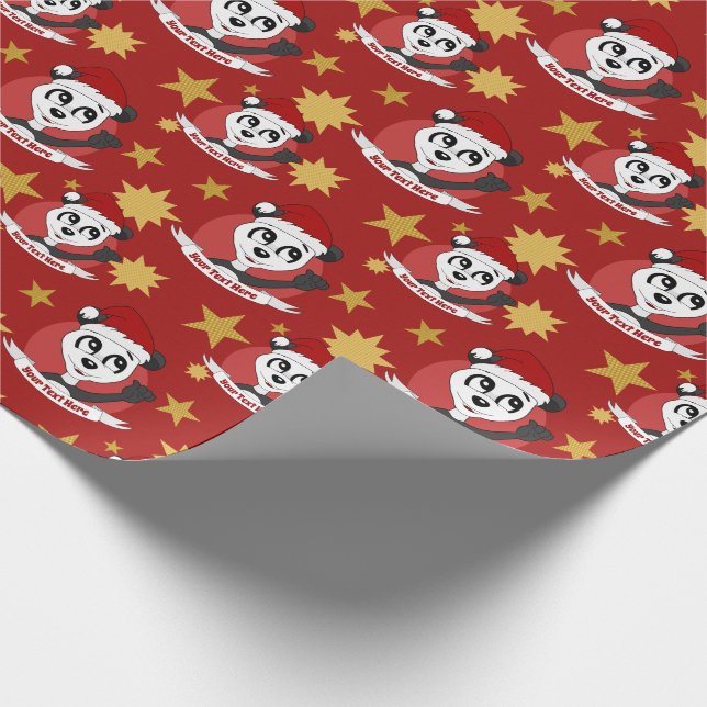 Packpapier für den Weihnachtspanda-Cartoon (Ecke)