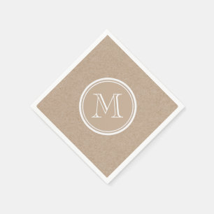 Packpapier-Hintergrund-Monogramm Serviette