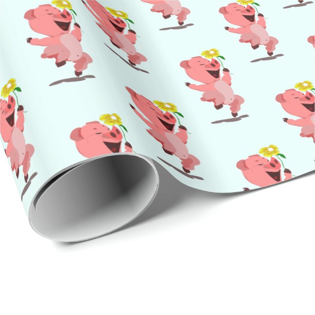 Packpapier mit Happy Pig (Rolleneckpunkt)