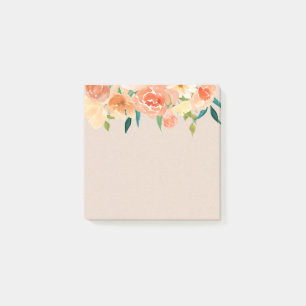 Packpapier-Pfirsich-rustikales mit BlumenChic Post-it Klebezettel
