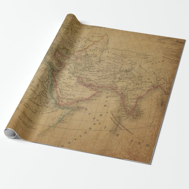 Packpapier-Rolle der Antiken-Karten-Art-1 Geschenkpapier (Ungerollt)