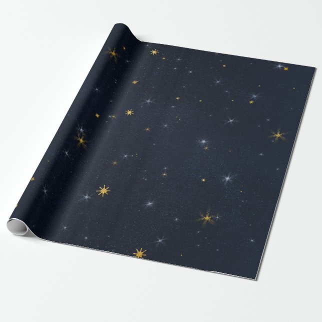 Packpapier-Rolle der sternenklare Nachtart-1 Geschenkpapier (Ungerollt)