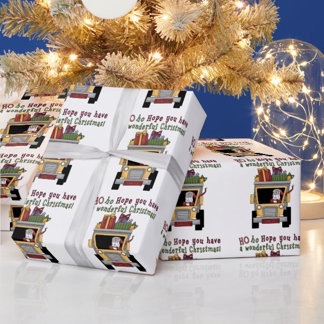Packpapier von Dump Truck Santa Holiday (Feiertage)