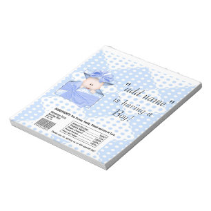 Packung Babydusche Bar Wrapper Gastgeschenk Notizblock