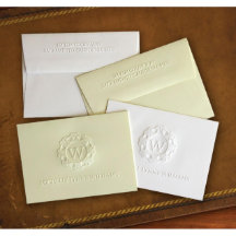 Packung mit 25 Embossed Initial Folded Mitteilungs