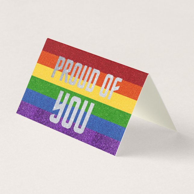 Packung mit 25 LGBT Glitzer, stolz auf Ihre Karte (Vorderseite)