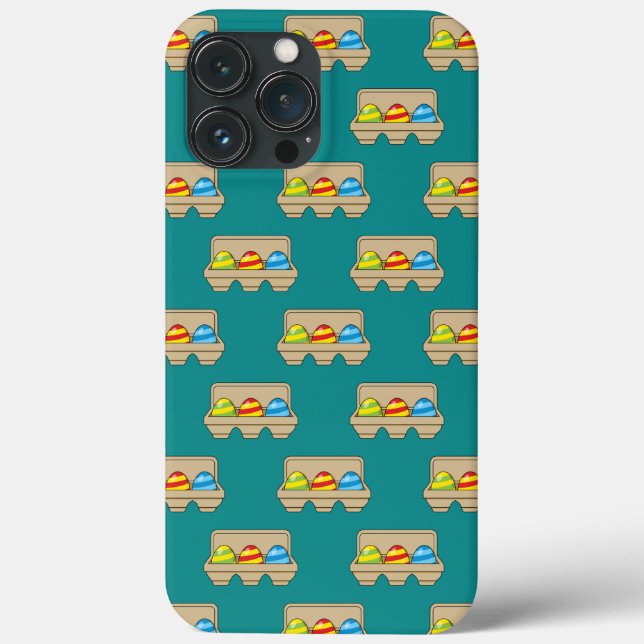Packung mit bunten Ostereiern aus Cartoon Case-Mate iPhone Hülle (Rückseite)