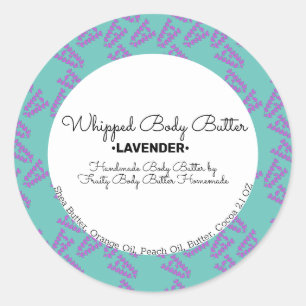 Packung mit dem Lavendel-Butter-Bath-Branding Runder Aufkleber