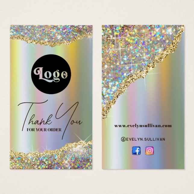 Packung mit Glitzer-Folien aus Gold-Imitaten (Vorne & Hinten)