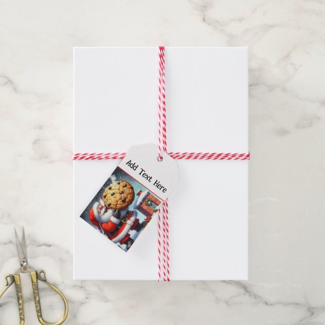 Packung mit zehn Personalisierten Weihnachtsmarken Geschenkanhänger (Mit Garn)