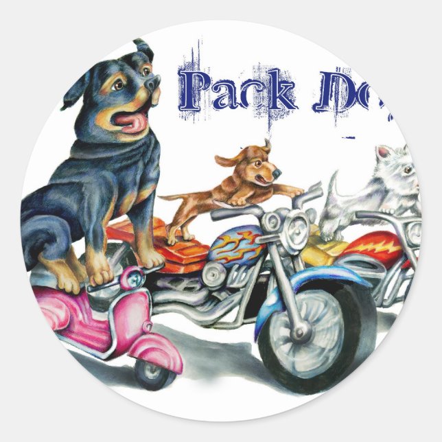 Packungen Hunde Runder Aufkleber (Vorderseite)