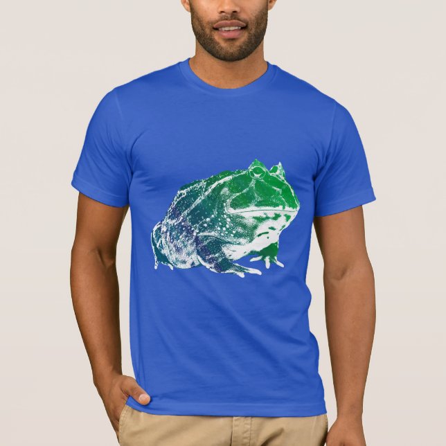 Pacman Frosch-Shirt-Blau T-Shirt (Vorderseite)