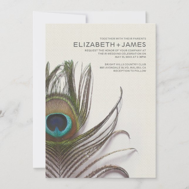 Pacock : les invitations aux mariages (Devant)