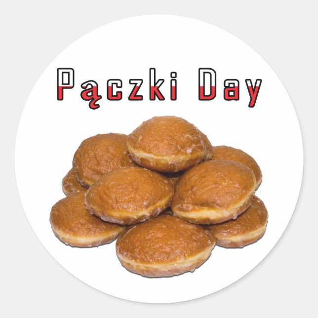 Paczki Day Runder Aufkleber (Vorderseite)