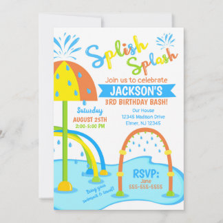 Pad Birthday Einladung / Wasserpark / Junge