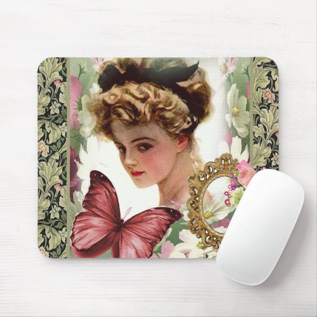 Pad de souris pour femme victorienne ! Tapis de so (Avec souris)