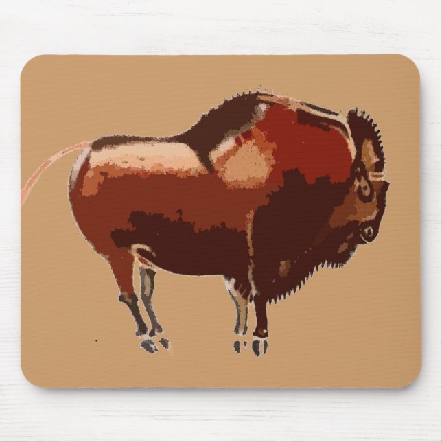 Pad der bemalten Bison-Maus Mousepad (Vorne)